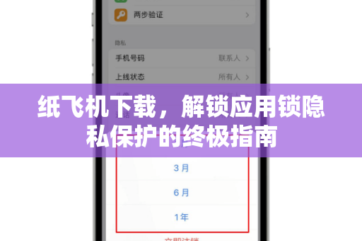 纸飞机下载，解锁应用锁隐私保护的终极指南