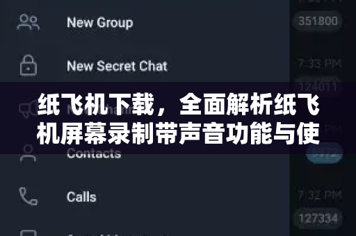 纸飞机下载，全面解析纸飞机屏幕录制带声音功能与使用指南